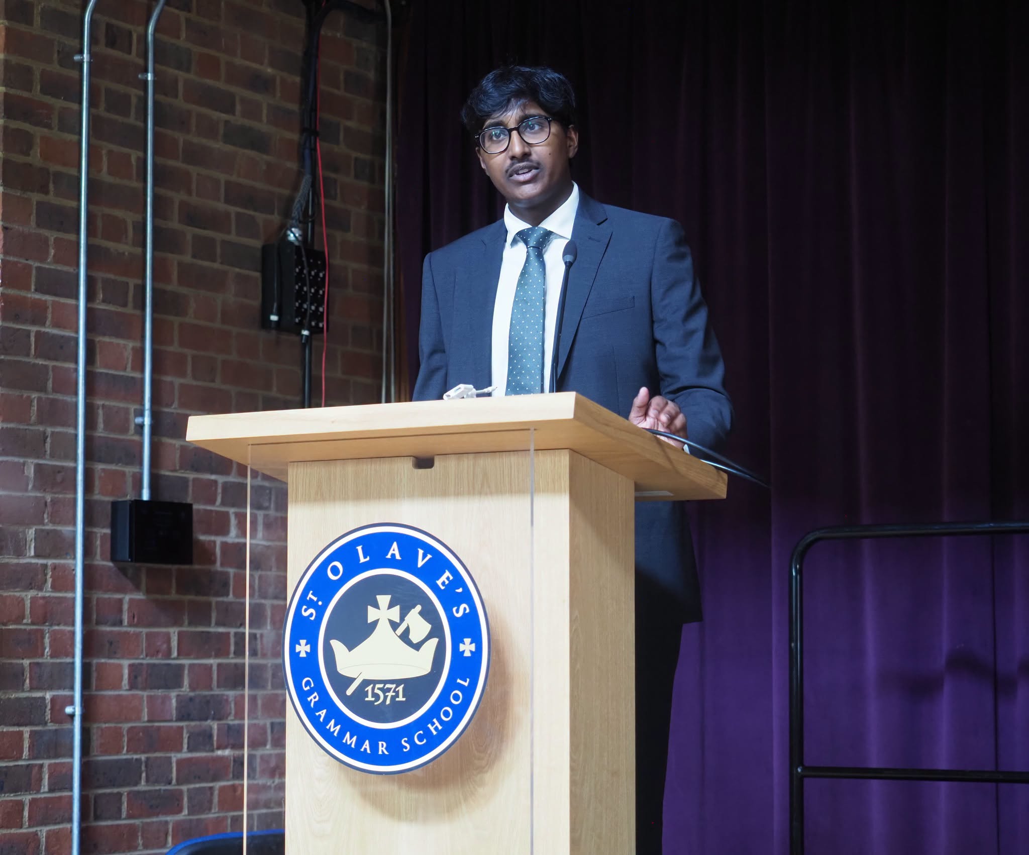 Eythan Soysa delivering the closing speech at the Bromley Schools Climate Conference, 30th June 2026